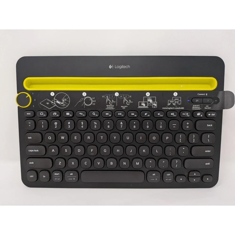 Logitech K480 Bluetooth Multi-Device Keyboard w/ Tablet Cradle Black 920-006342
